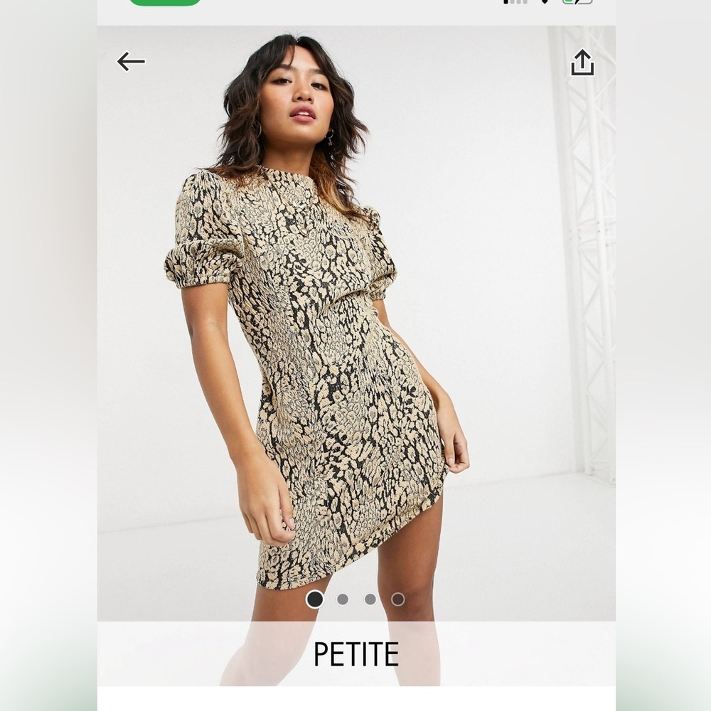 Miss selfridge petite jacquard dress in leopard print